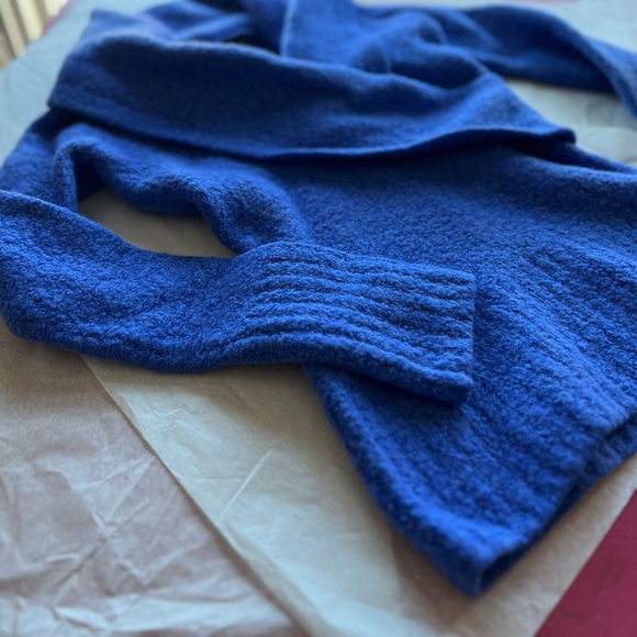 VTG Moda International sz M shawl collar sweater violet wool/acrylic/spandex - Picture 12 of 13